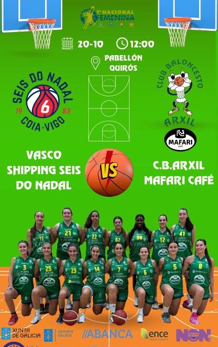 EL CB ARXIL MAFARI CAFÉ JUEGA ANTE EL SEIS DO NADAL  EL DOMINGO A LAS 12 H EN QUIROS VIGO