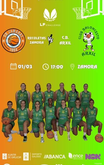 EL RECOLETAS ZAMORA DE LA LIGA CHALLENGE RECIBE AL CB ARXIL ESTE SABADO A LAS 17H ZAMORA
