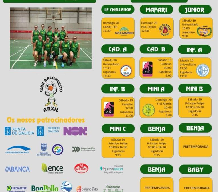 PARTIDOS INTERESANTES EN ESTA JORNADA PARA LA BASE DEL CB ARXIL
